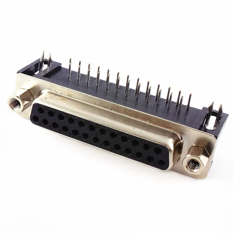 

5PCS/DR25 DB25 D-SUB Angle Angled 25 Pin Female Male PCB Mount Socket Connector
