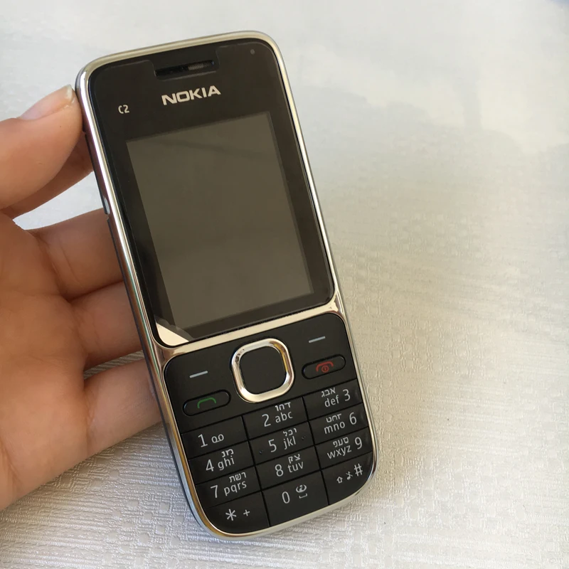Nokia C2 C2-01 разблокированный мобильный телефон восстановленные мобильные телефоны и Иврит Русский Арабский Клавиатура