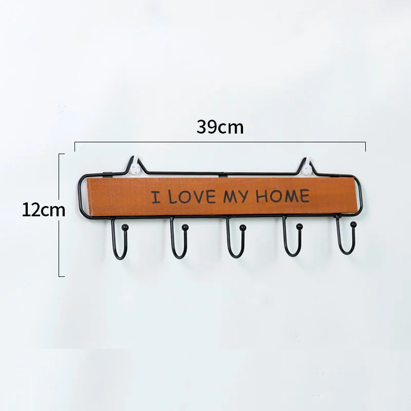 Простая деревянная чугун настенная вешалка для одежды Hoom декоративная шляпа держатель для ключей подвесная полка для хранения вещей крыльцо дверь ванная комната вешалка крюк - Цвет: brown M