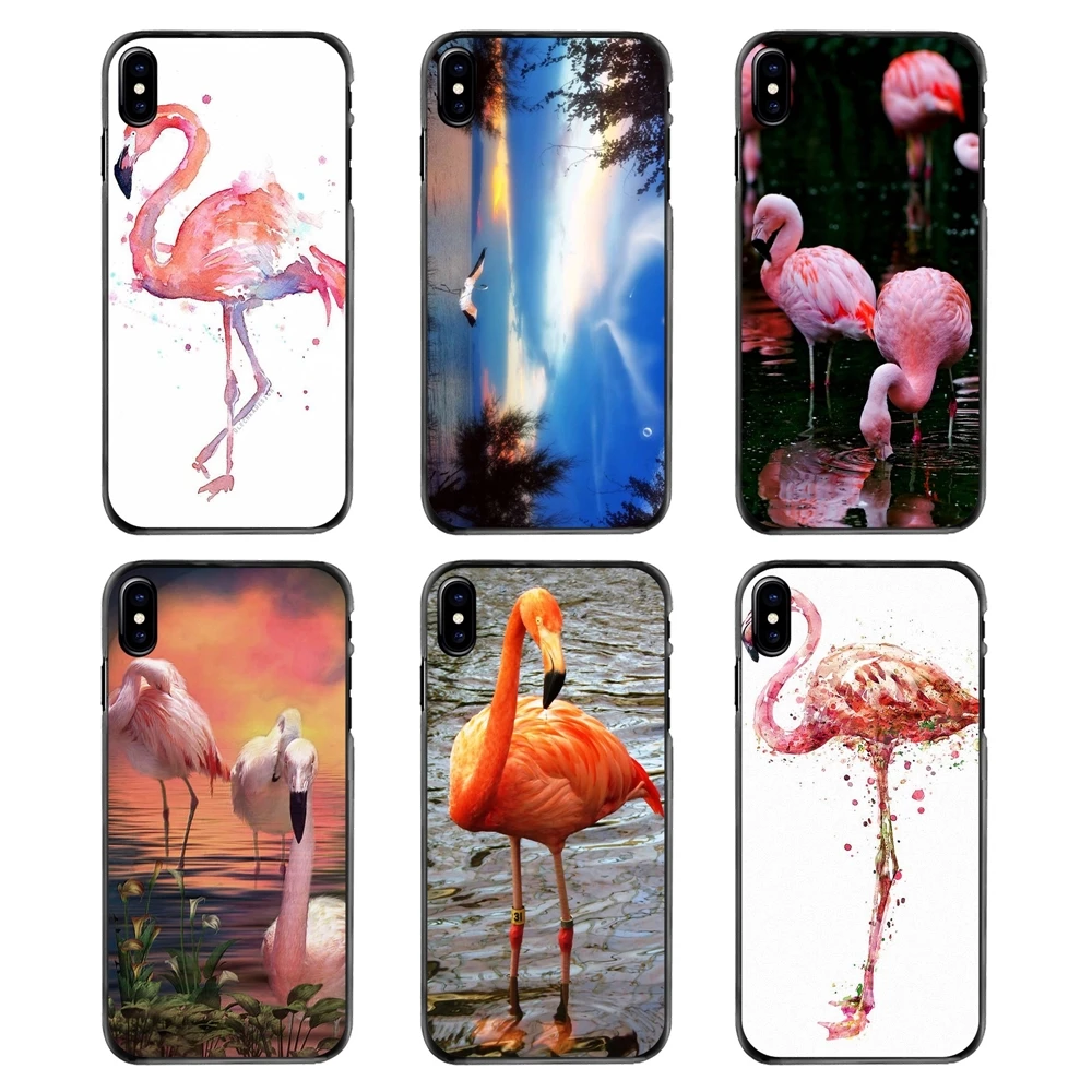 Dancing flamingo Flower Stripe Pink Collage Phone Bag Case For iPhone 4 4S 5 5S 5C SE 6 6S 7 8 Plus X XR XS Max iPod Touch |