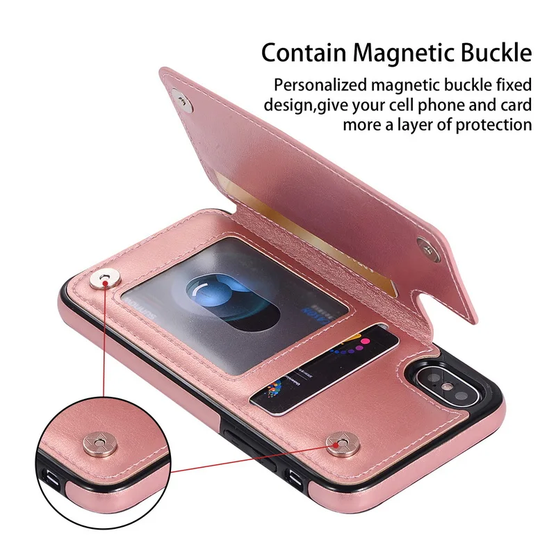 YISHANGOU 360 ° Защита задней флип-карты слот кожаный чехол для iPhone 11 Pro Max XS Max XR X 10 8 7 6s 6 Plus 5 Чехол