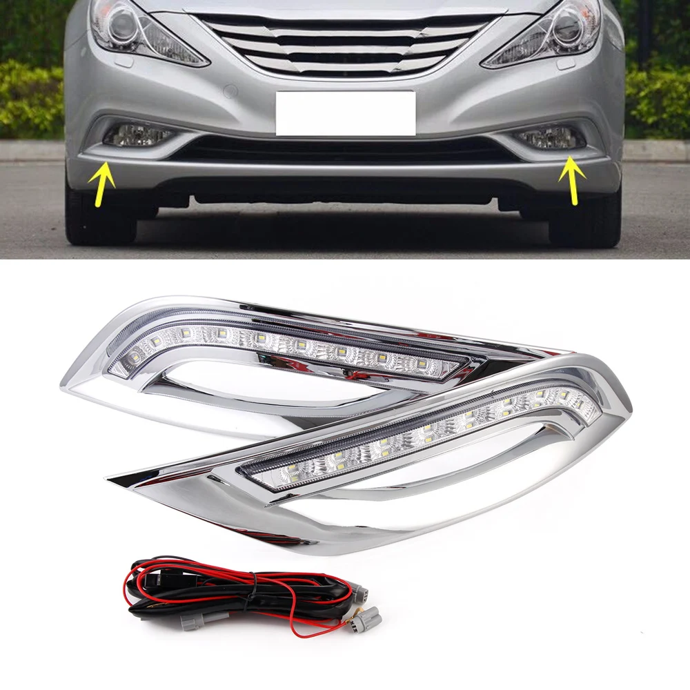 

For Hyundai Sonata 8 11-13 Auto Car LED DRL Daytime Running Light Driving Lamp Day Light 2pcs/set