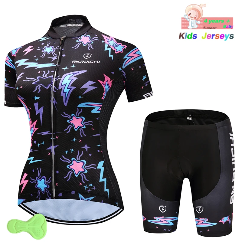 

Ralvpha Team 2019 Kid's Cycling Clothing Ropa Ciclismo Cycling Kit Girls Bicycle Jersey and Shorts Suit Bike Jersey Clothes Set
