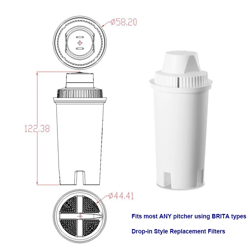 3 шт./лот, Сменные картриджи для фильтра Brita, классический фильтр-кувшин, содержит минералы, здоровые щелочные ионизированные фильтры для воды