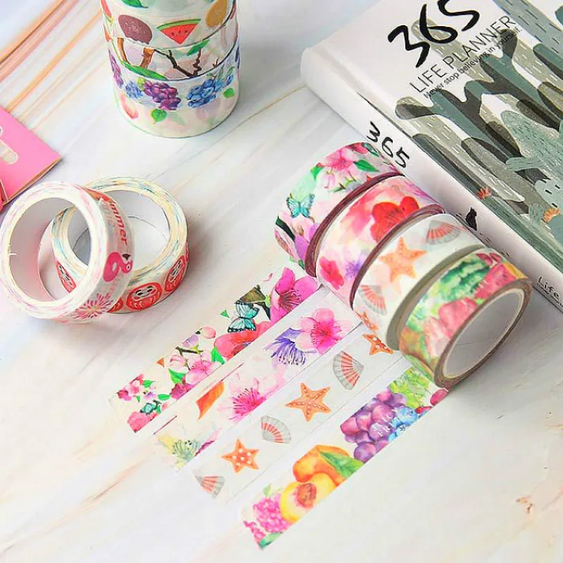 

1pcs Sell Plants Flowers Japanese Masking Washi Tape Decorative Adhesive Tape Decora Diy Scrapbooking Sticker Label Stationery