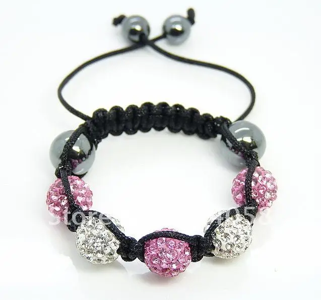 Hot Sale! Latest Kids' Jewelry Wholesale Shinning Disco Ball CZ Crystal Beads Handmade Shamballa Strand Bracelet+Gift Box BX45 |