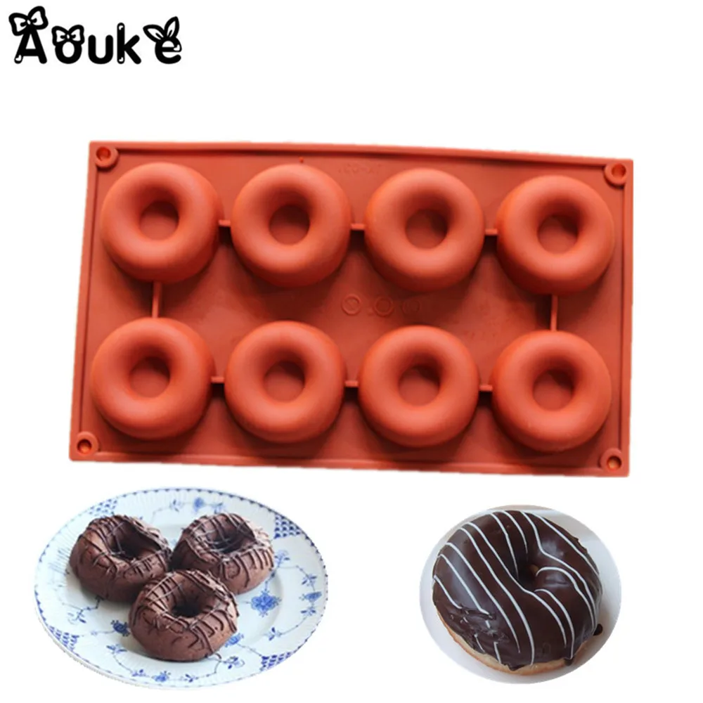 

8 Hole Donuts Silicone Silicone Chocolate Cake Mold Ice Cubes Soap Cookies Mould Decorating Fondant Molds DIY Jelly Baking Toos