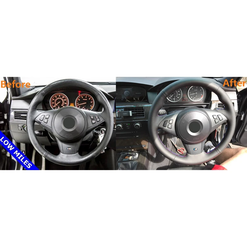 Чехол MEWANT из натуральной кожи для BMW E60 E63 E64 M5 2005 2007 2008 M6 2007|car steering wheel cover|steering coverwheel