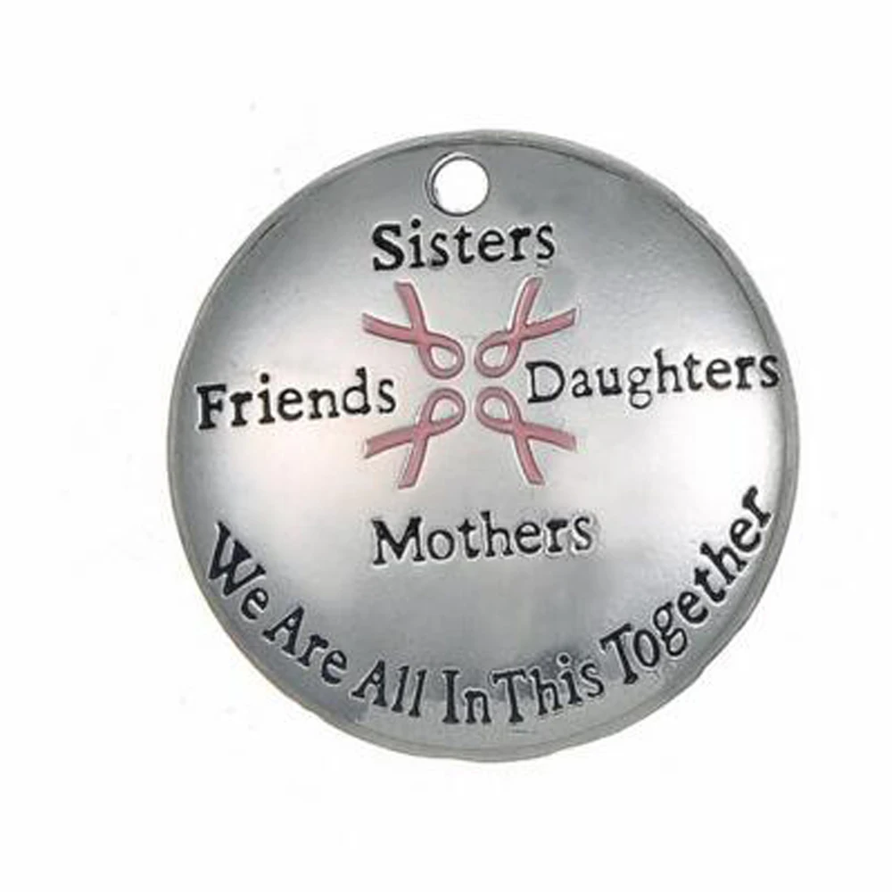 

Breast Cancer Awareness Pink Ribbon Sisters Friends Daughters Mothers We Are In This Together Charms
