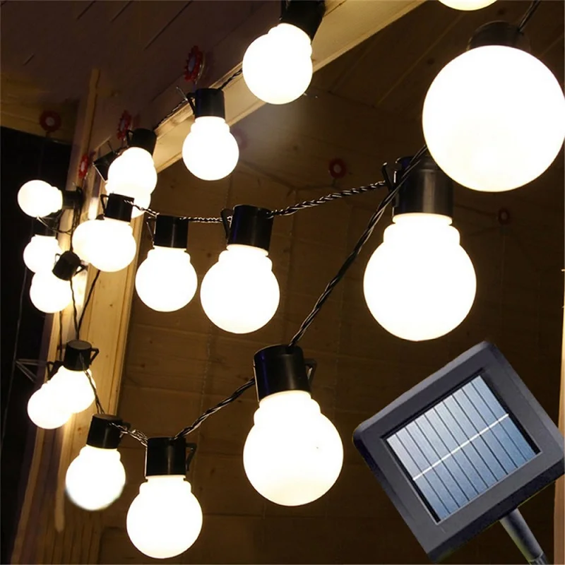 

Solar Led String Light Outdoor Decorative Fairy Lighting Lampe for Christmas Trees Patio Party Wedding 5cm Big Ball 2.5M