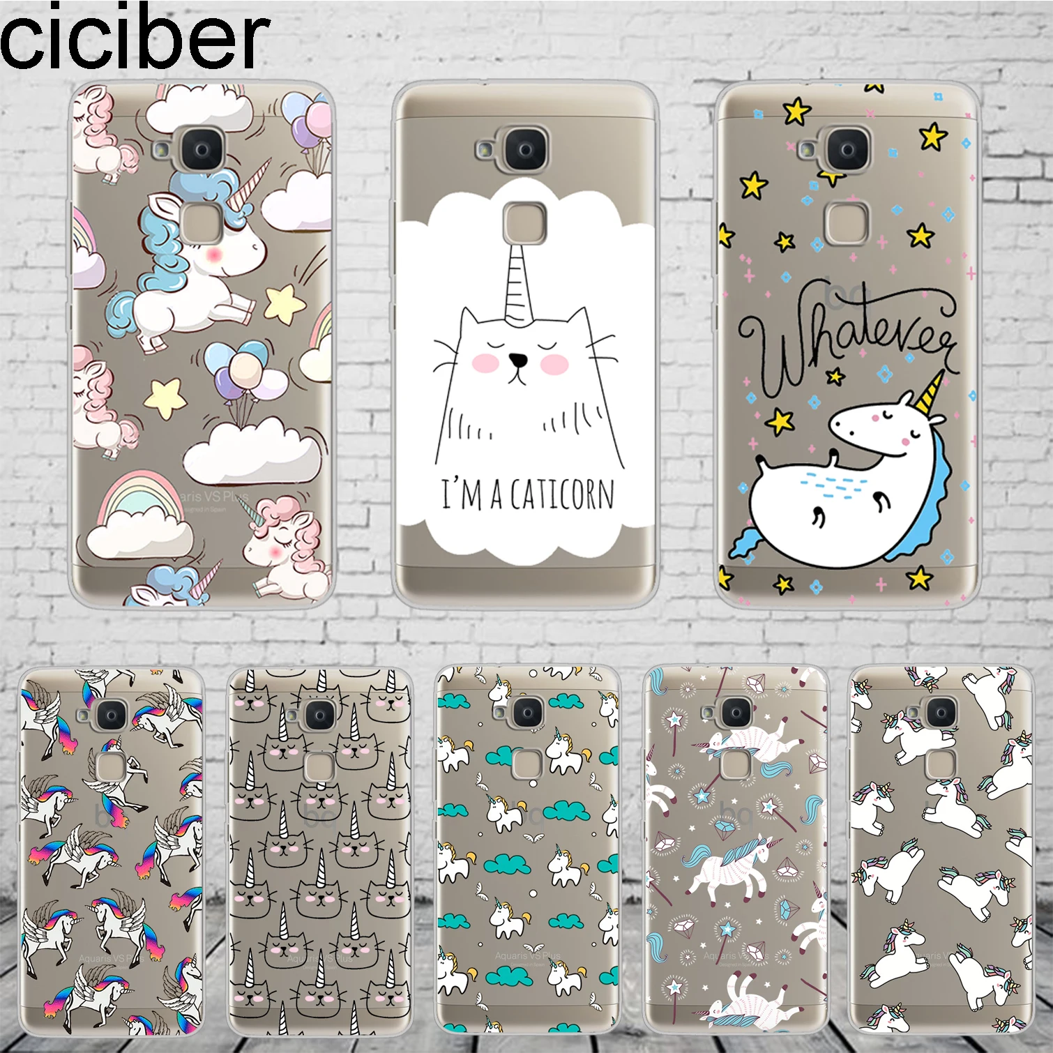 

ciciber Cute Animal Unicorn Coque For BQ Aquaris C U2 U X5 V VS X2 X Lite Pro Plus E5 M5 M5.5 M4.5 Phone Case Soft TPU Cover