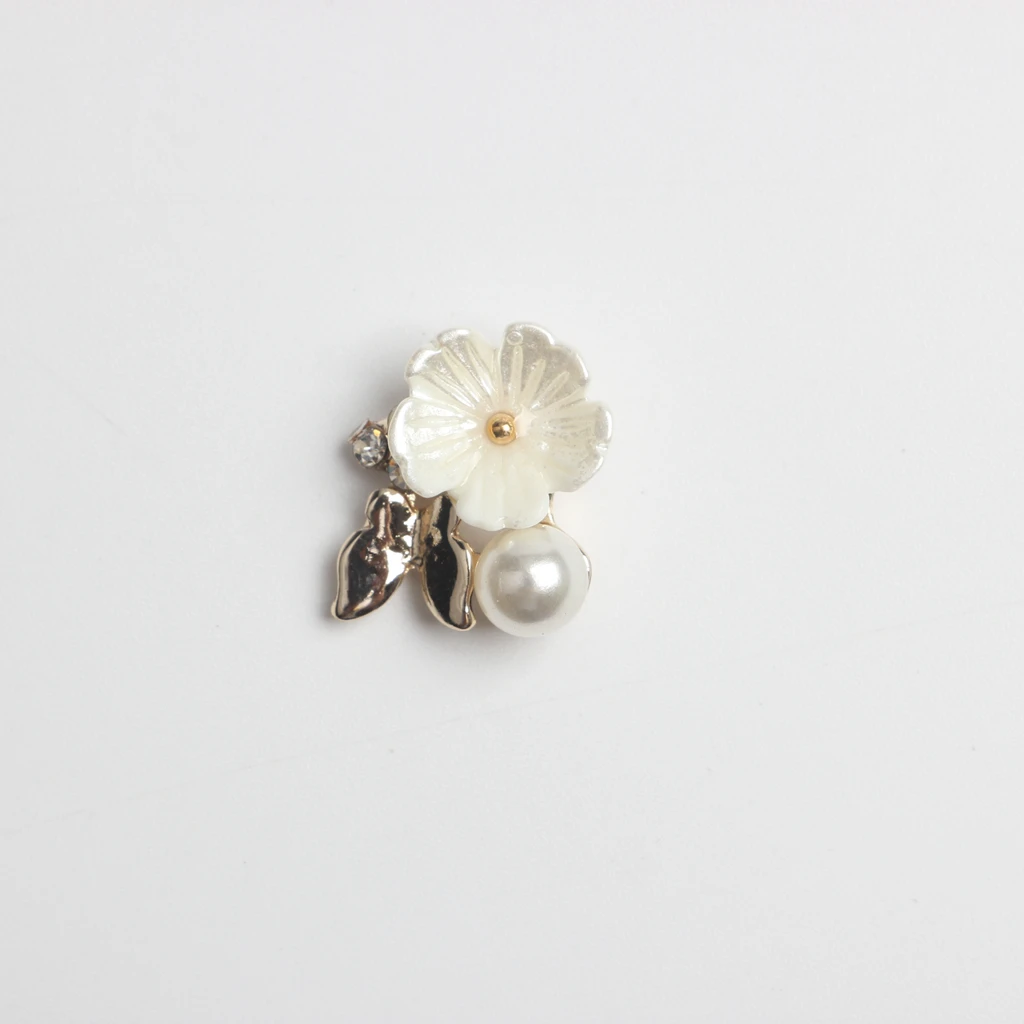 20pcs Mix Gold Base Metal Butterfly Rhinestone Pearl Buttons Flatback Hair Embellishment Button Hairbow Center Decoration Craft
