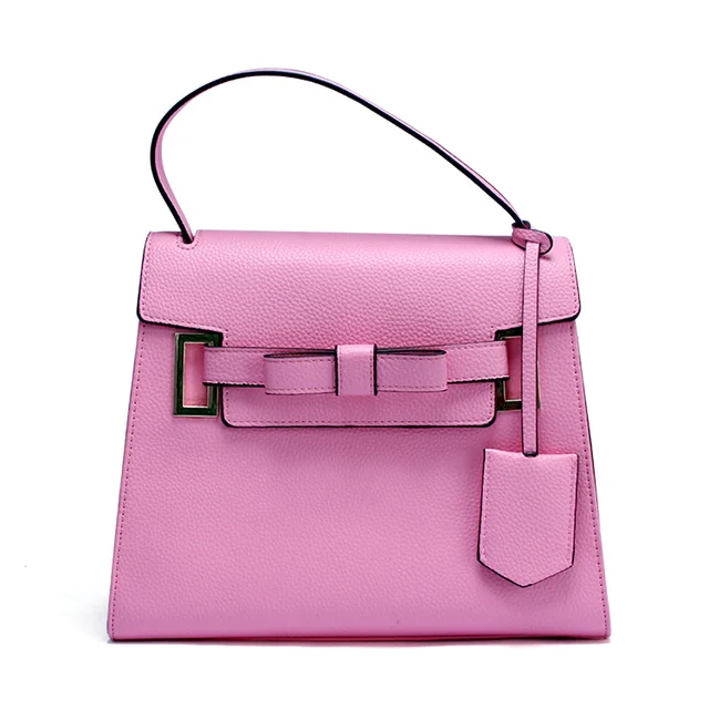 Lovely pink lady bow bag luxury handbags women bags designer leather