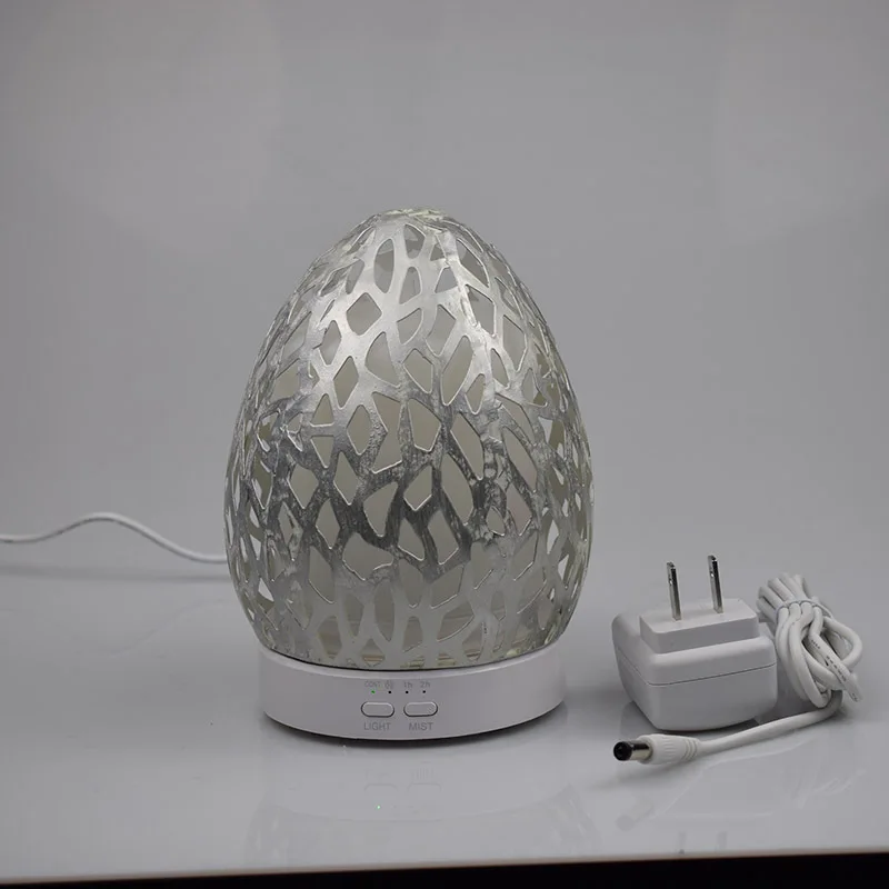 

Silver Egg Air Humidifier Mute Ultrasonic Essential Oil Diffuser 120ml Visable Cool Mist Maker 7 LED Colors Changing For InfantH