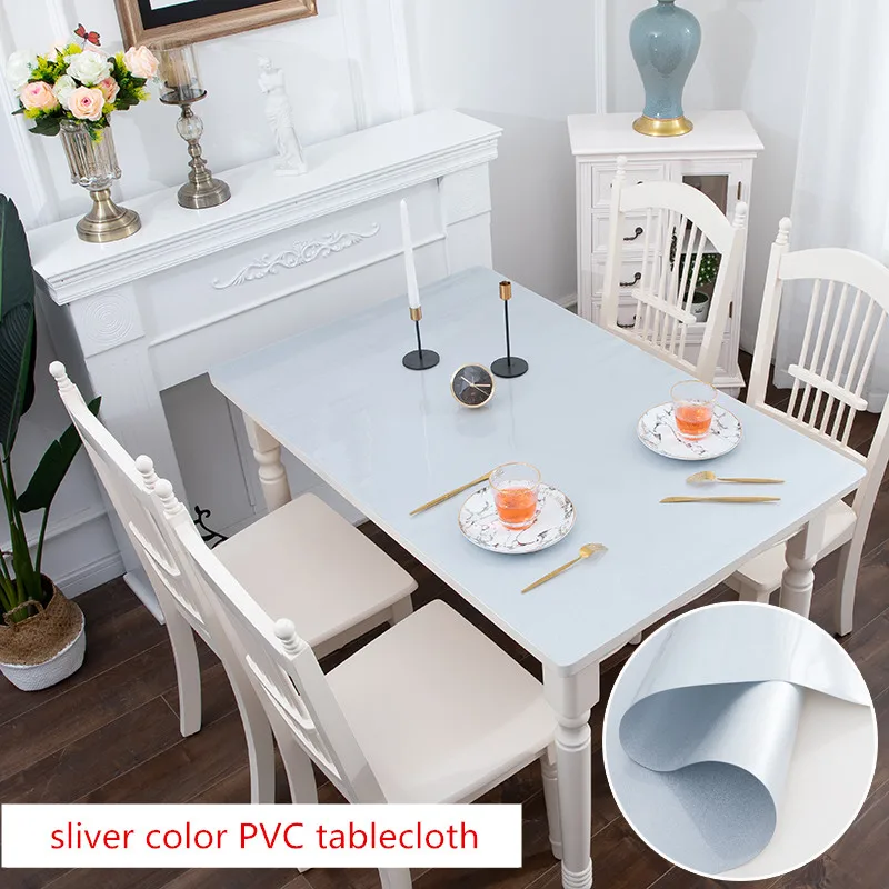  Nordic goden color PVC soft glass tablecloth waterproof oilproof dining table mat party coffee tabl