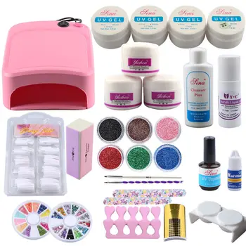 

Acrylic Power UV Gel Nail Kit 36W Lamp Manicure For Nail Acrylic Tips Glitter Rhinestones File Brush Manicure Nail Art Tool Set