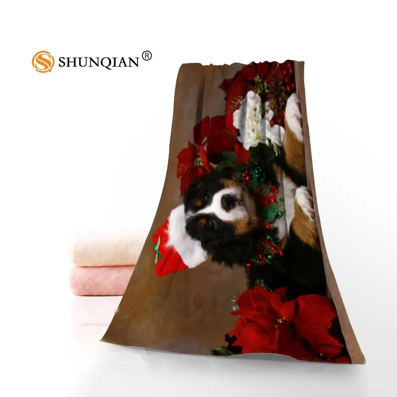 Собак Рождество микрофибра ткань современная уход за кожей лица Полотенца/ванна Полотенца Размер 35 x75cm, 70x140 см возможен индивидуальный дизайн