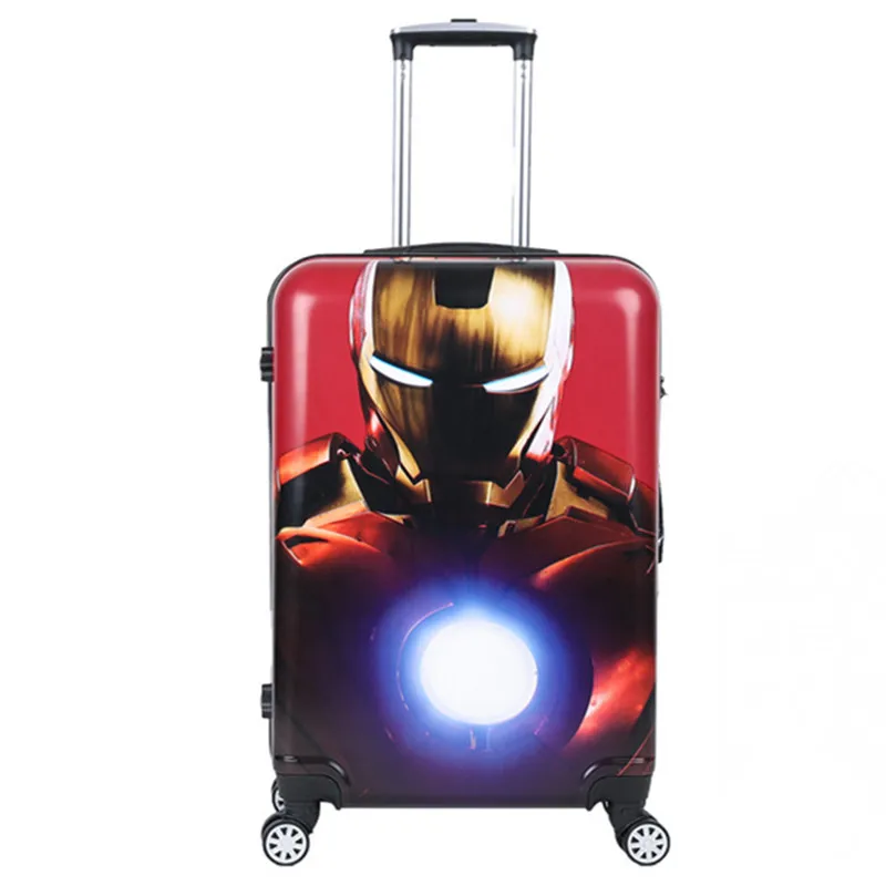Women Men Cartoon Travel Trolley Rolling Luggage Bags ABS PC Pull Rod Trunk Wheels 20 24''