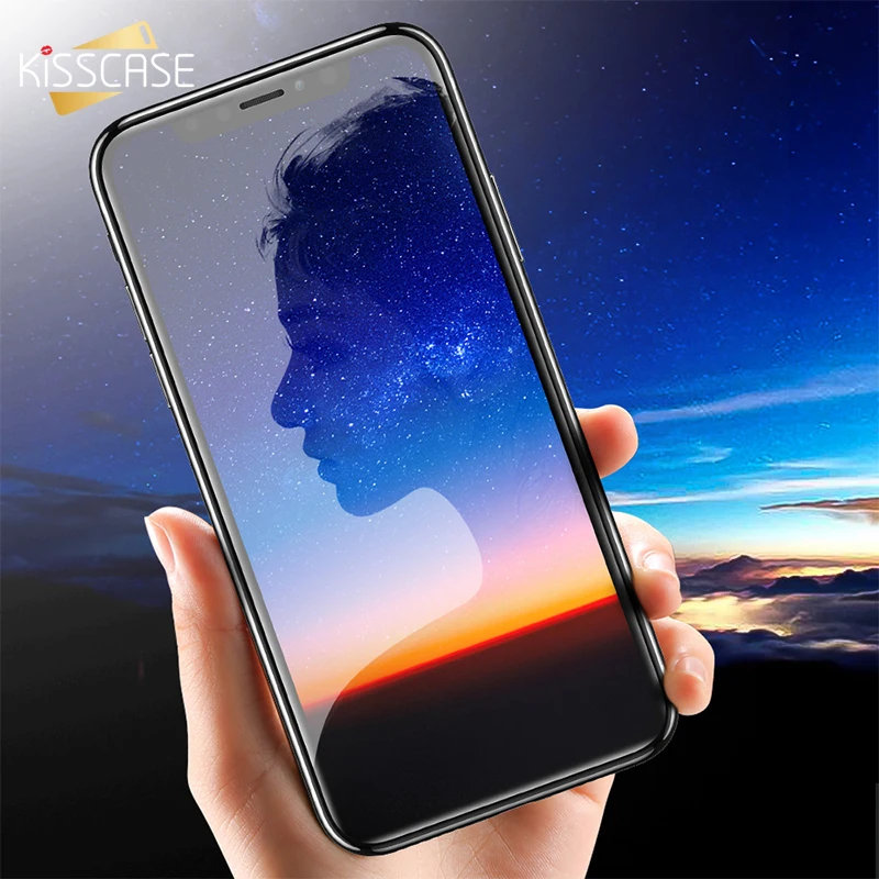 KISSCASE Gehärtetem Glas Für iPhone 7 6 Plus Volle Abdeckung Screen Protector Für iPhone Xs Max Xr