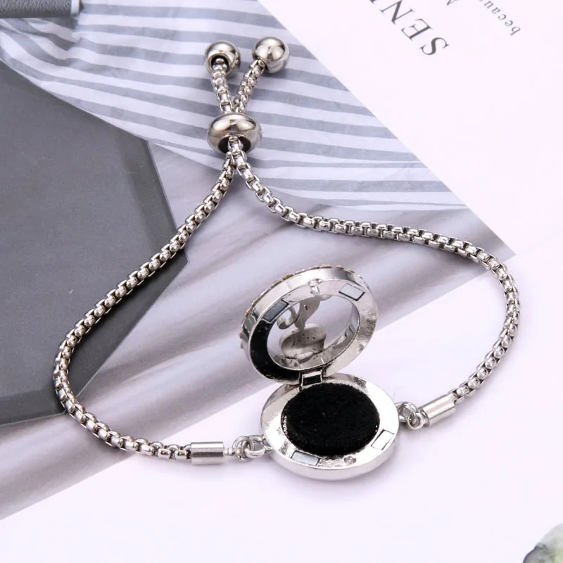 Bracelets bangle Aroma Diffuser Perfume Essential Oil Aromatherapy Lockets jewelry Fashion Crystal bracelet Adjustable