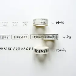 3Pcs/set Weekly Monthly Plan Masking Tape Cute Japanese Washi Tap DIY Decorative Adhesive Tape Scrapbooking Diary Stickers