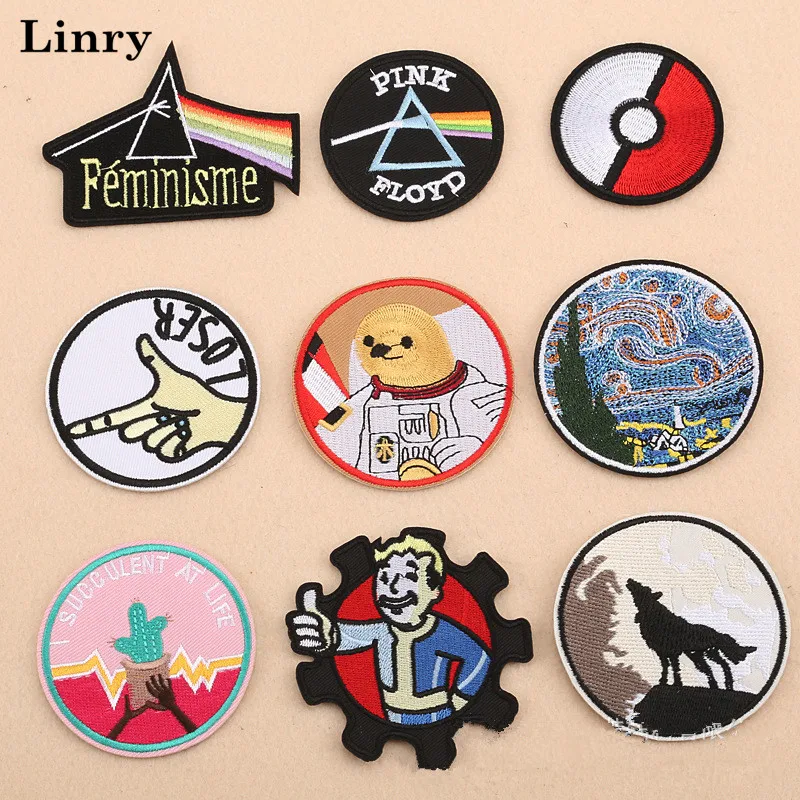 

9 Styles Starry Poke Ball Embroidery Patch Iron On Patches For Stripes Clothes Stickers Round Badge DIY Apparel Accessories PZ4