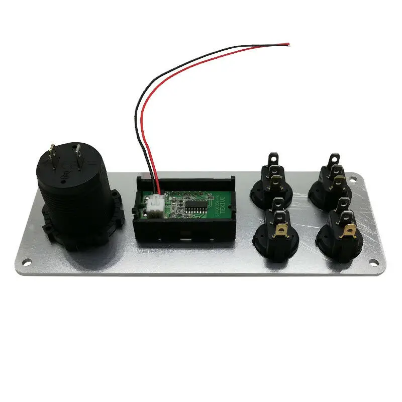 

Switch Panel Dual USB Aluminum Alloy Car Boats Refit Universal Switch Panel TN99