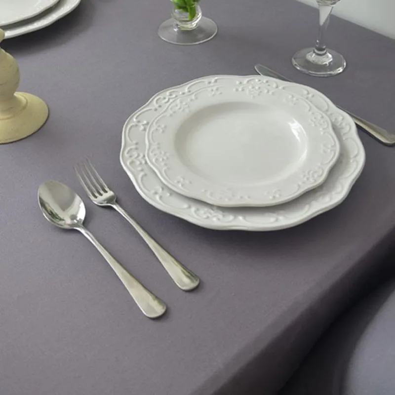  Free Shipping Modern Gray Dustproof Tablecloths European Style Nice Quality For Weddings Hotel Kitc