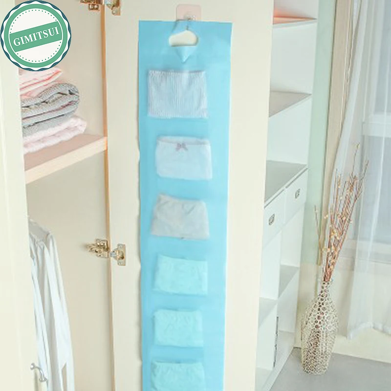 Underwear Storage Bag 7 Pocket Shelf Hanging Storage Net Sock Organizer