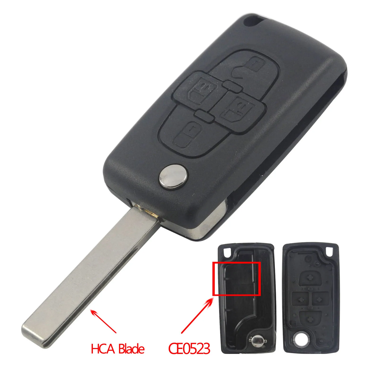 Автомобиль дистанционного флипа ключа оболочки HU83 VA2 CE0536 CE0523 для peugeot 307 407 308 408 Citroen C2 C3 C4 C5 C6 C8 Xsara Picasso 2/3/4 BTN - Цвет: 4BTN HU83 CE0523
