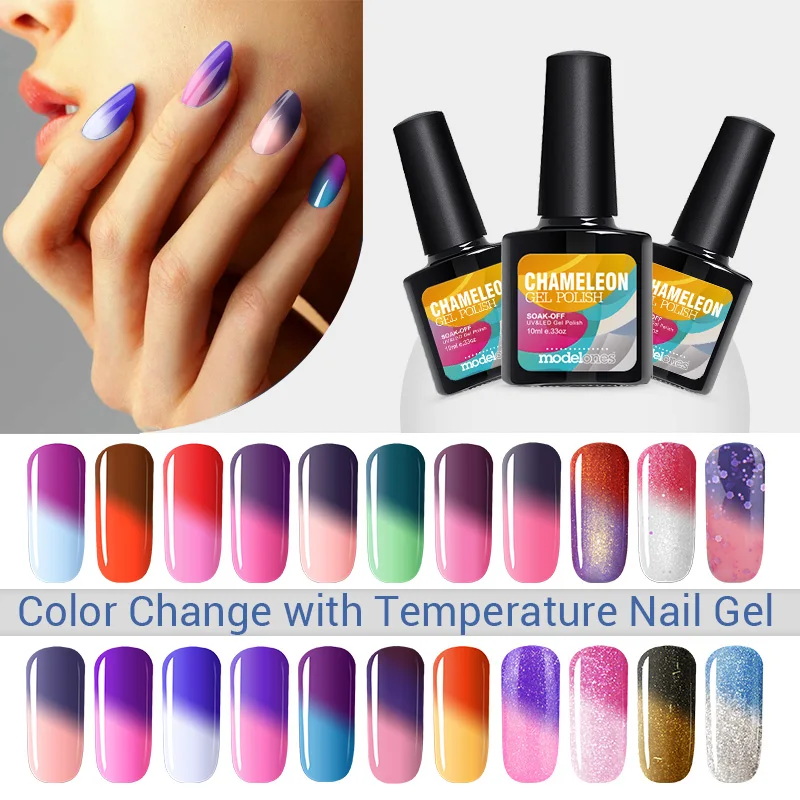 

Modelones 10ML Temperature Thermo Nail Gel Polish Change Color UV Gel Nail Polish Long Lasting Led Nail Gel Lacquer