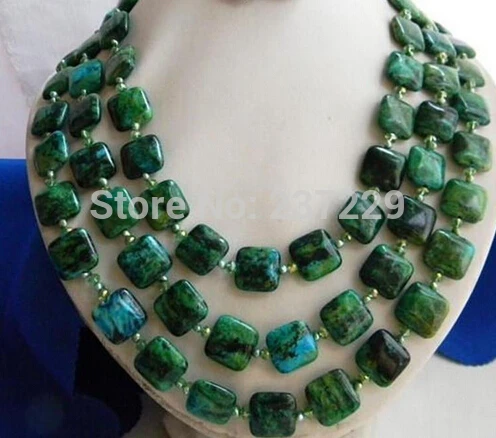 

HOT## Wholesale price FREE SHIPPING ^^^50" 14MM Malachite Green Baroque Freshwater Pearl Earring Necklace