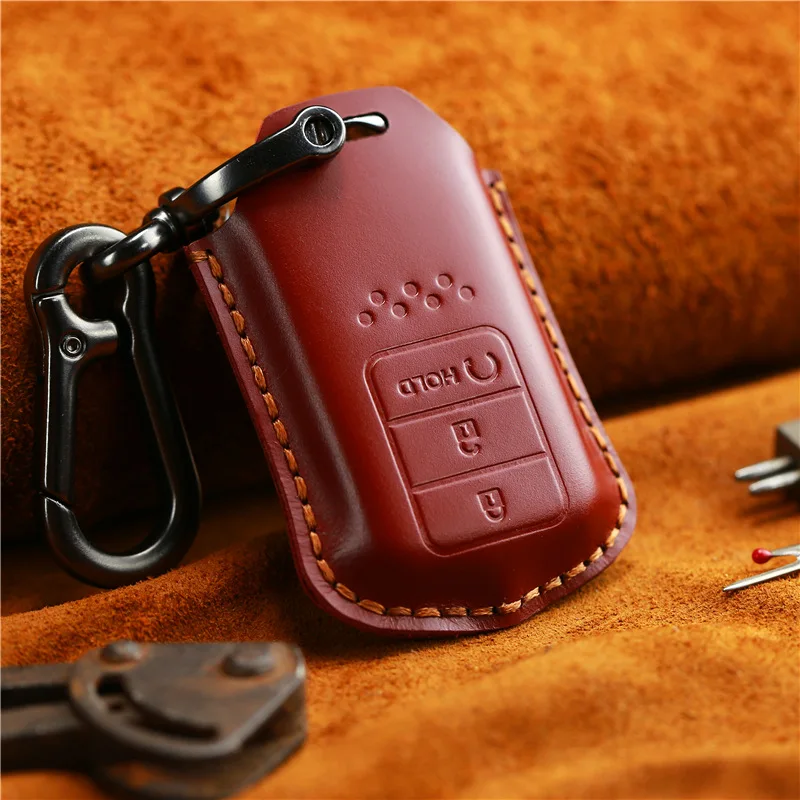 

Handmade Genuine Leather Car Key Cover Case Bag for ACCORD CIVIC CRV HRV HR-V CIVIC FIT JAZZ CITY Crosstour for Smart Car Key