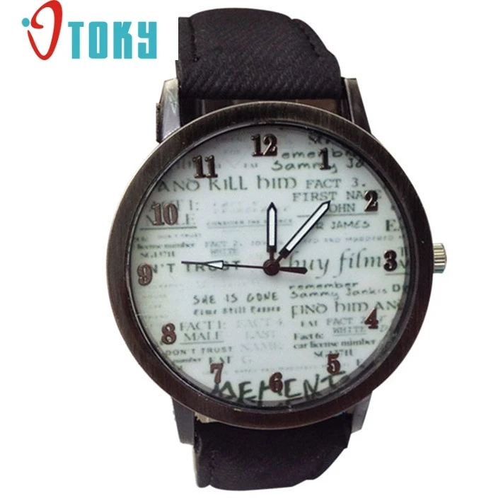 

novel design Fashion Woman Cowboy Fabric Band Wrist Watch Men Women Quartz Wrist Watch With Dropshipping