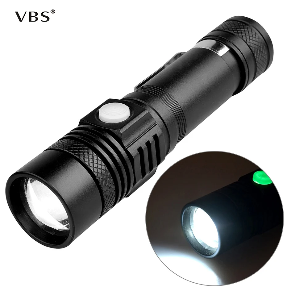 

USB charging linterna led flashlight torch el feneri ultra bright flashlight with battery ForCamping climbing hunting fishing A1
