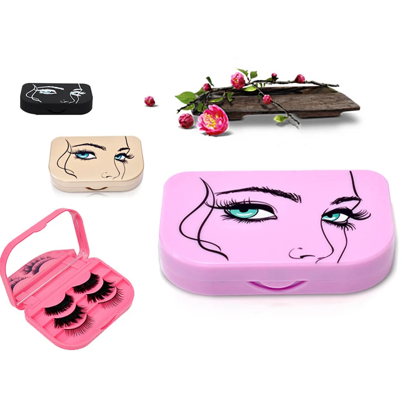 

Pro False Eyelash Storage Box Three Pairs Sample Container Case With Mirror Dustproof Makeup Cosmetic Organizer Tool Beauty Girl