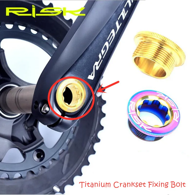 

RISK Titanium alloy Bike Crankset Fixing Bolt M20X8mm Mountain Bike Bottom Bracket Chainwheel BB Cranks Arm Lid Bolt