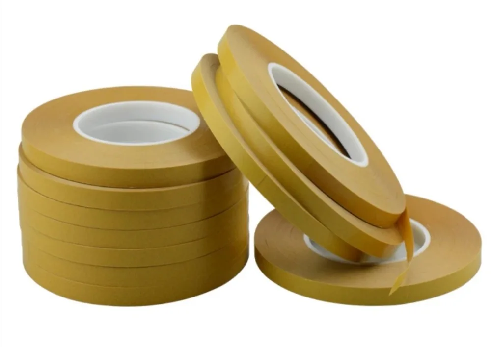 

50M Double Side Tape PET Acrylic Adhesive yellow Film Clear Strong Transparent packing paper craft handmade card