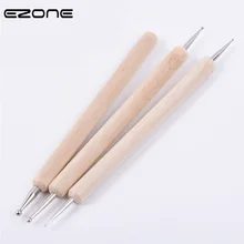 EZONE 3 шт. художественный инструмент глиняная грязевая ручка деревянная ручка Handel новая двойная головка резьба скульптура Глина Инструменты
