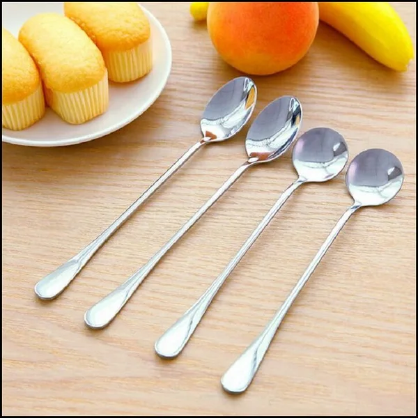 by DHL or EMS 500 pcs Long Handle Stainless Steel Tea Coffee Spoons Ice