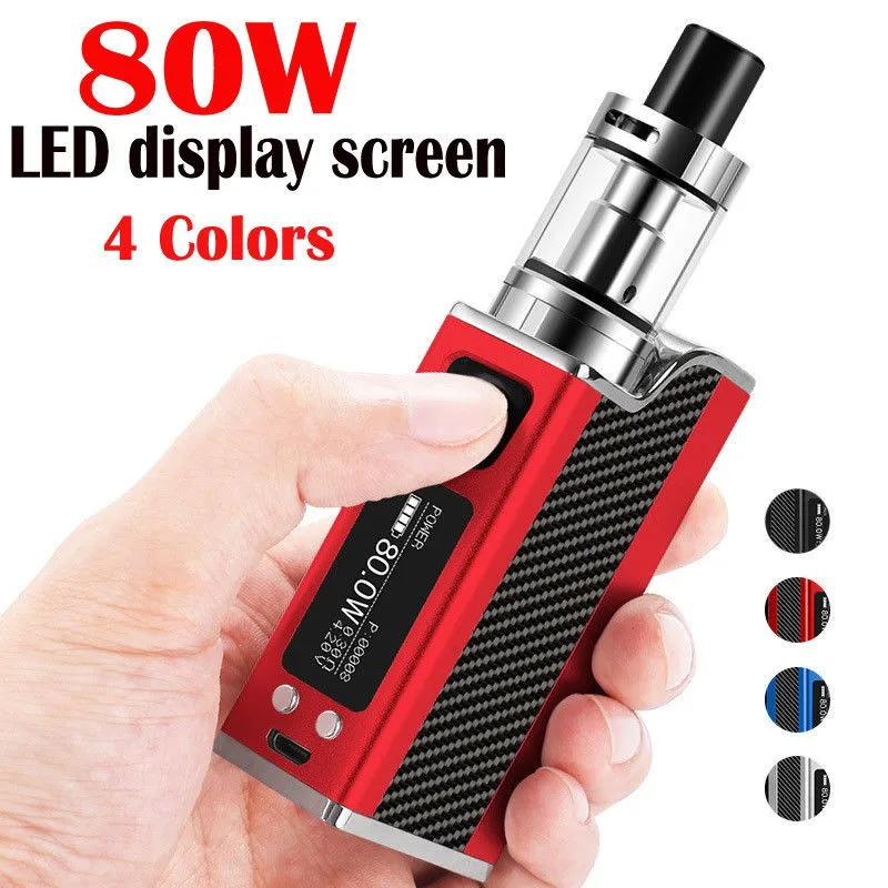 

UI Design 80W Large Screen Intelligent Double Control Electronic Cigarette Metal Body Vape Atomizer Box Mod Vaporizer Kit