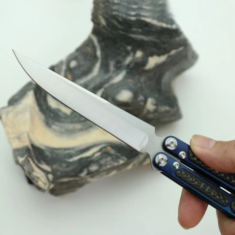 GODFUR бабочка камень для ножа мыть лезвие поверхности Титан(сплав углерода волокно) ручка Открытый Обучение Тактический Ножи для шашлыков
