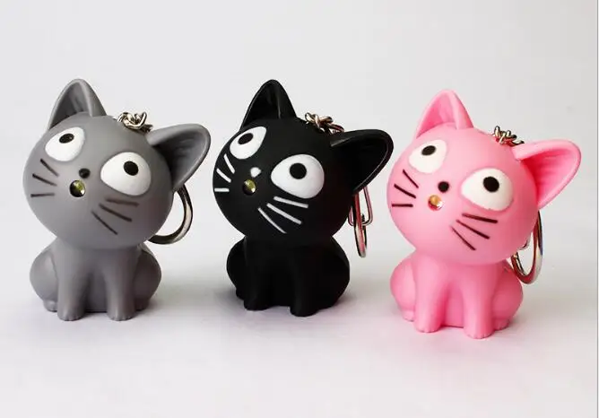 Милый сыр кошка брелок с мяу звук kawaii светодиодный детский подарок День святого Валентина подарки фигурку игрушки