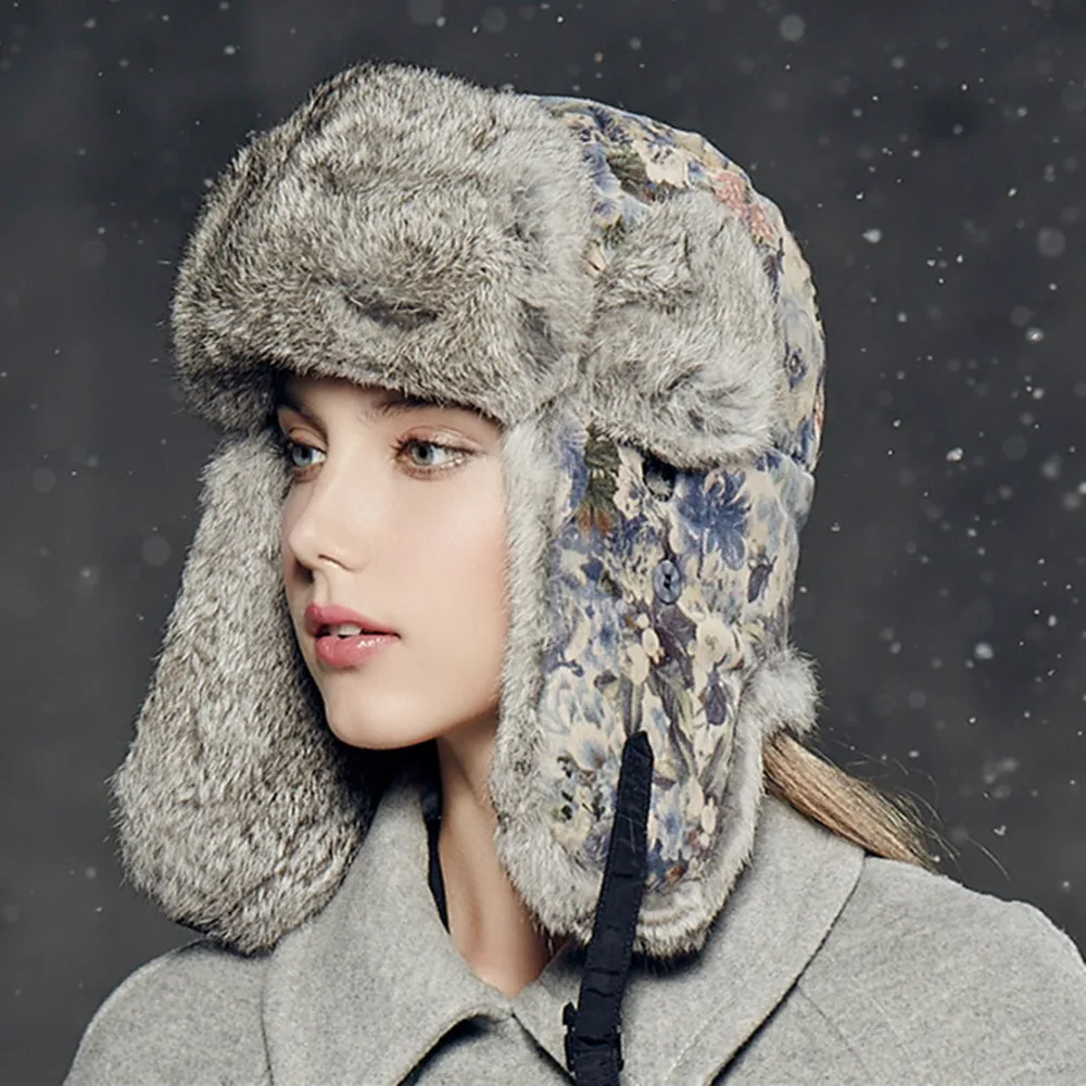 Kenmont Winter Warm Women Girl Lady Real Natural Rabbit Fur Bomber