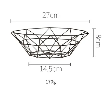 Скандинавские модные железные корзины с фруктами, органайзеры для стола, контейнеры с фруктами, типичный дизайн для журналов, фон для фотосъемки, Ins - Color: Black