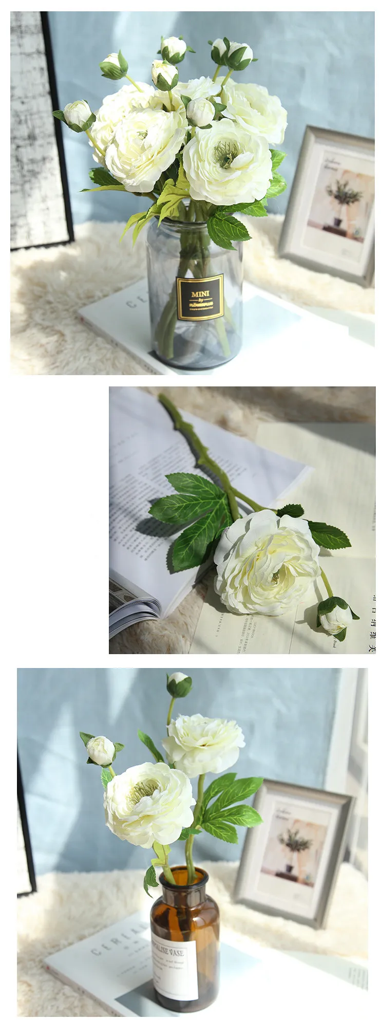 Высокое качество искусственные лютики букет поддельные персидская шерсть Шелковый чай Роза роса лотоса оптом Свадебный Домашний Декоративный букет
