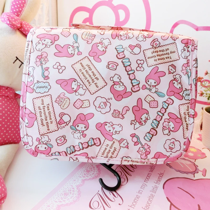 

Cute Cartoon My Melody Cosmetic Bags Cartoon Girls Travel Wash Bags Lady Necessary Organizer Hang Makeup Bag Storage Beauty Bags