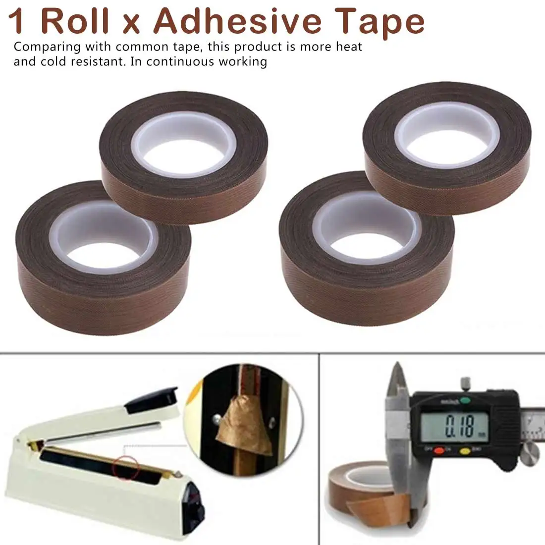 1 PC Sealing Tape High Temperature Adhesive Cloth Insulation 300 Degree Vacuum Sealing Machine For Teflon Tape Macchina Nastro