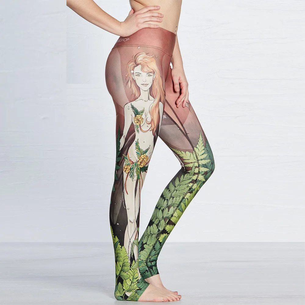 

Women Flexible Hawaii Girl Print Tight Pants Workout Gym Training Running Yoga Sport Fitness Exercise Leggings Dropshipping