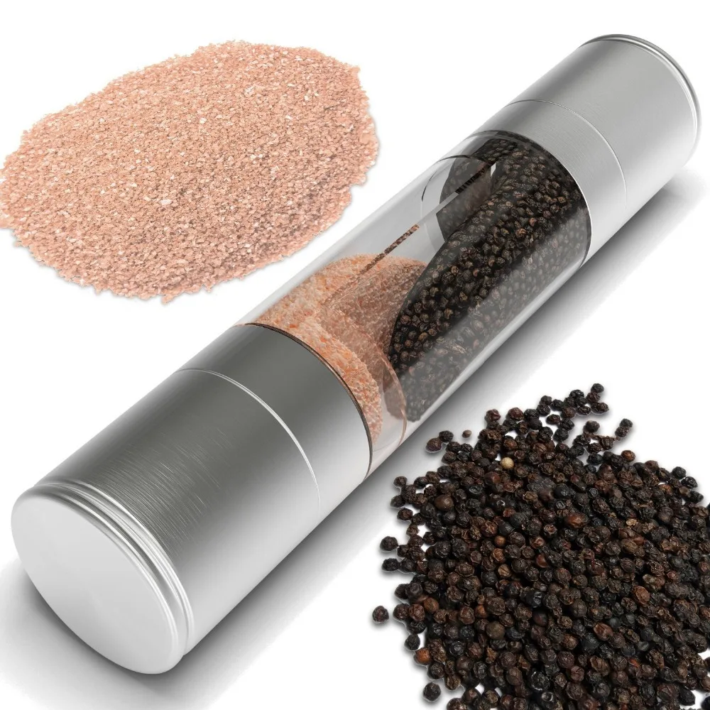 Stainless Steel Manual Salt and Pepper Mill 2 in 1 Stainless Steel Model of Highest Quality